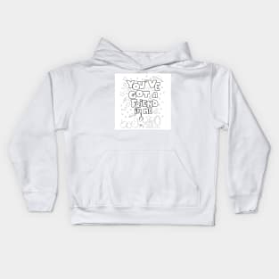 adult coloring friends and yours and mine Kids Hoodie